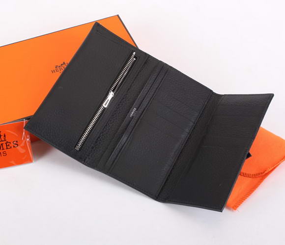Cheap Fake Hermes Bearn Japonaise Tri-Fold Wallet A308 Black - Click Image to Close